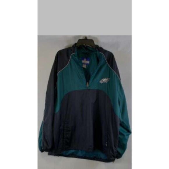 Reebok Mens Black Blue Philadelphia Eagles On Field NFL Football Jacket 2XL - Picture 1 of 1